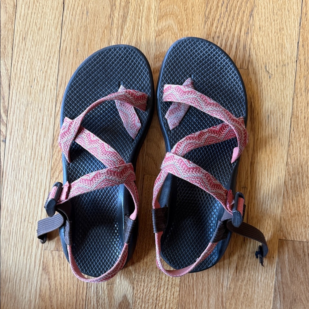 Chaco Pink and Brown Strappy Sandals
